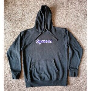 Siplean Hoodie Men's Size Medium Streetwear Graphic Black Long Sleeve